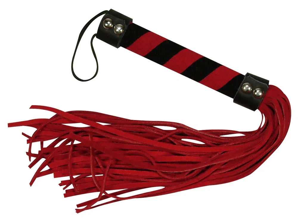 Zwart-rood zweepje 38 cm