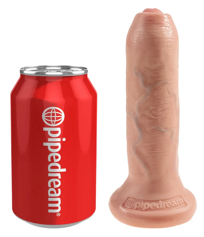 Realistische dildo met zuignap en beweegbare voorhuid