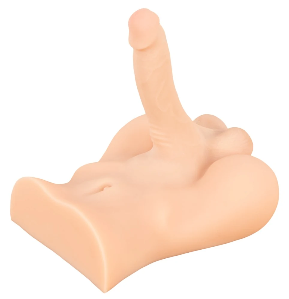 Realistische torso masturbator met dildo en anale opening