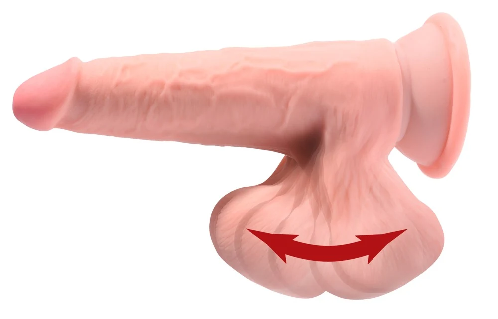 King Cock Plus Triple Density dildo met swingende ballen