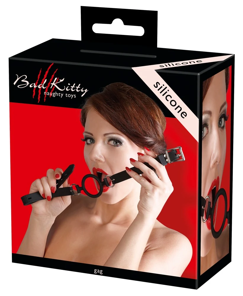 Zwarte ring gag met verstelbare band