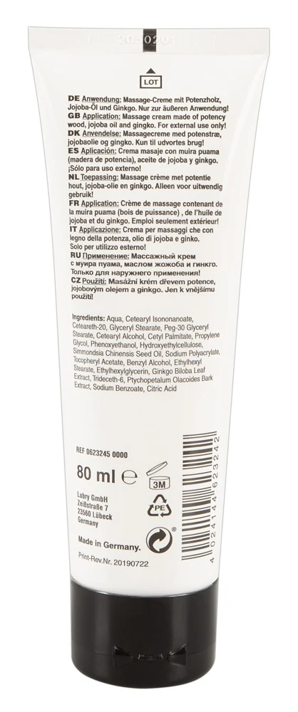 Verzorgende peniscrème met jojoba en ginkgo 80 ml