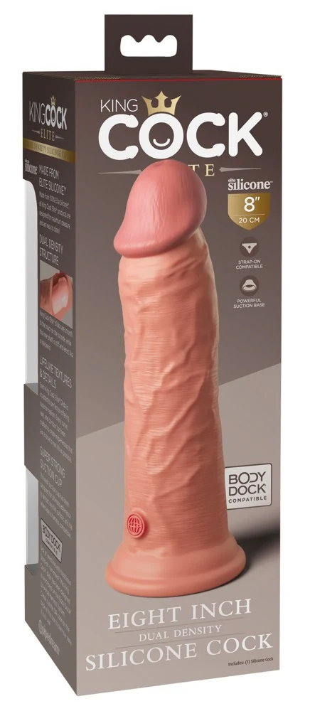 King Cock Elite dual density siliconen dildo 22 cm
