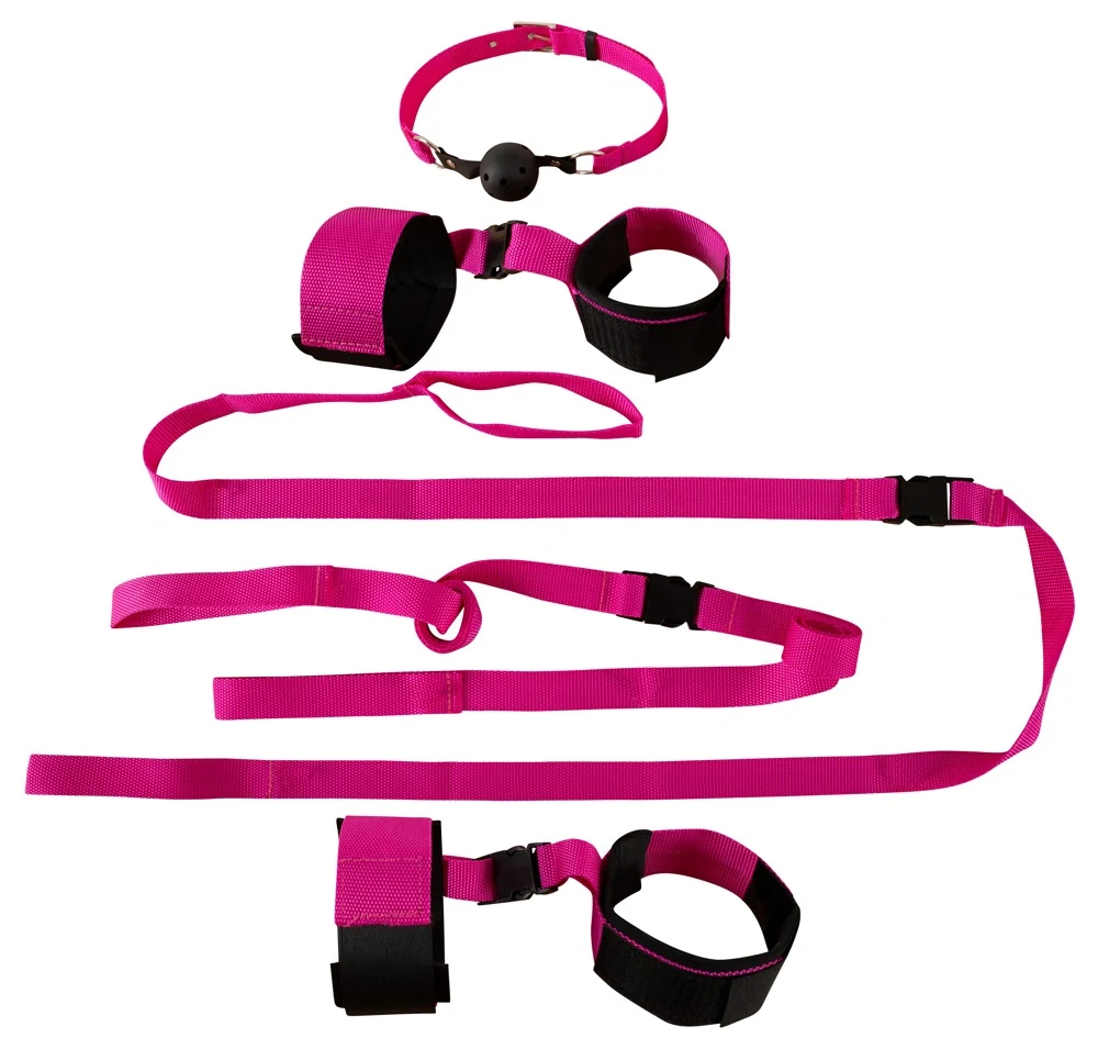 10-delige bondage set met boeien, knevel en blinddoek