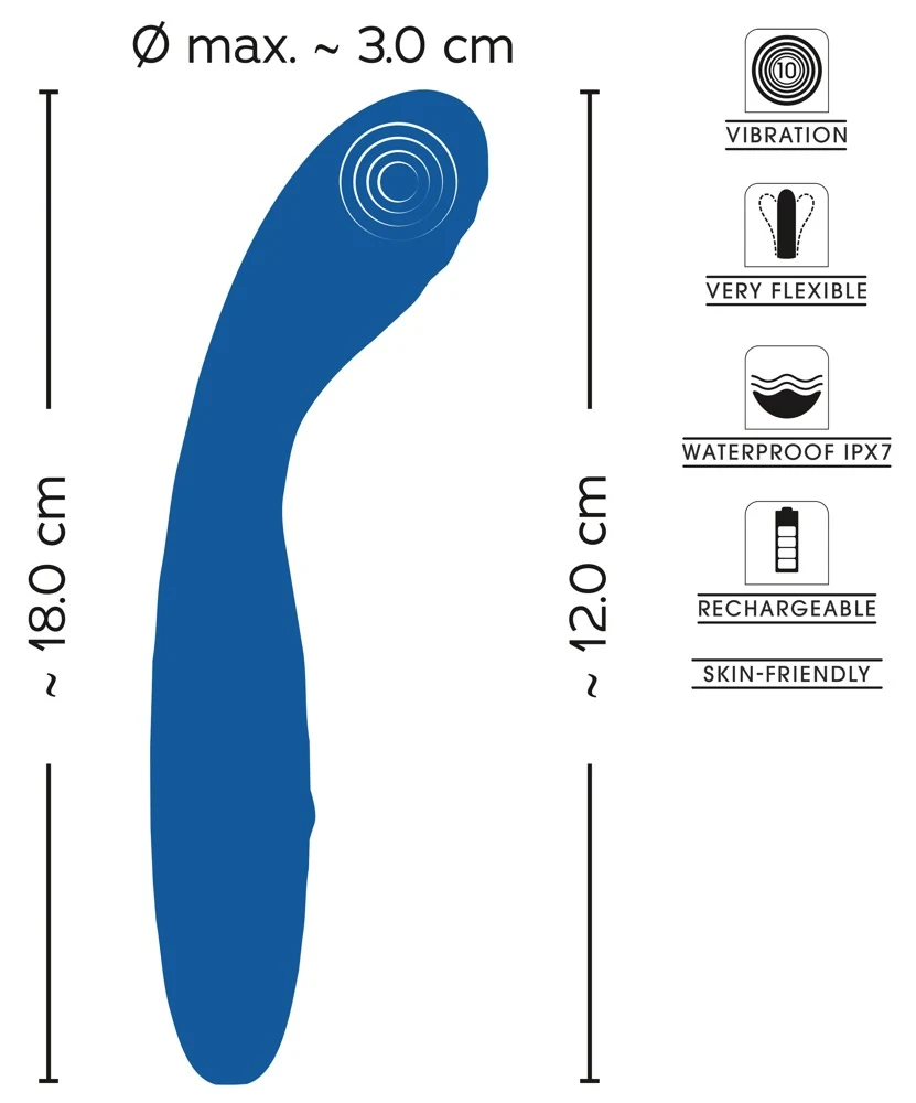 Sweet Smile flexibele G-spot vibrator metallic
