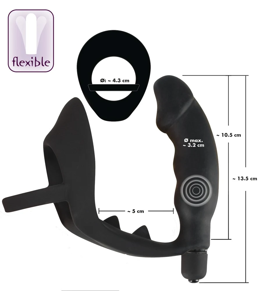 Penisring met anaalplug en vibratie