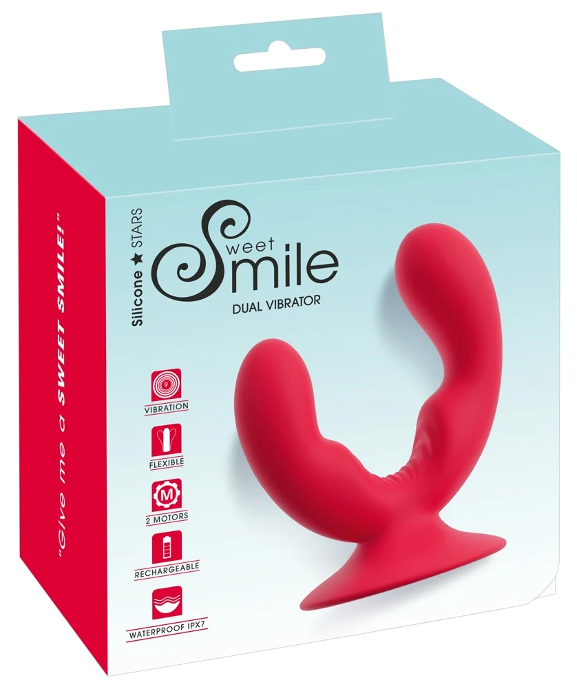Sweet Smile dubbele vibrator met zuigbasis