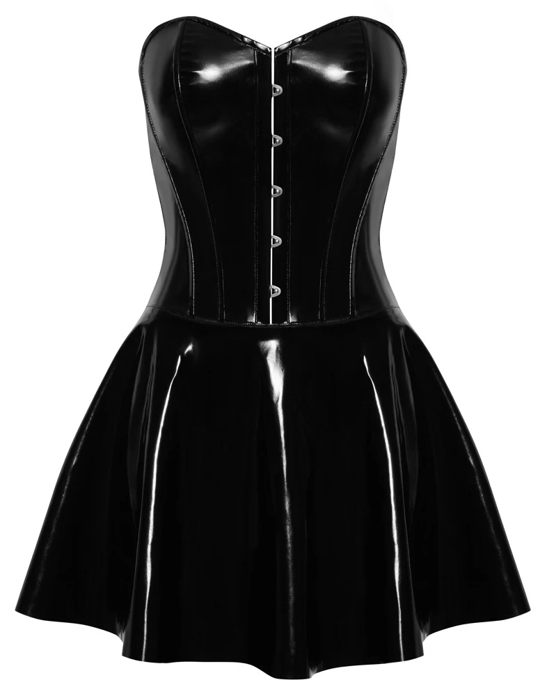 Black Level vinyl tube mini jurk