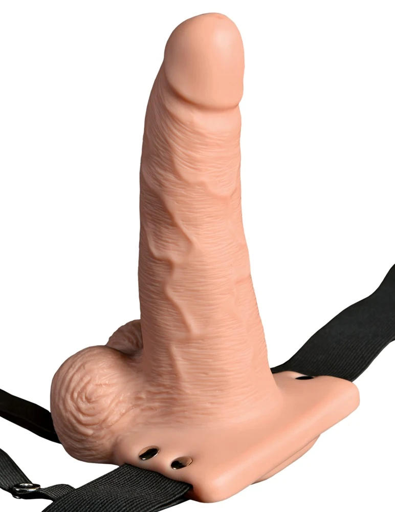 Vibrerende holle natuurvibrator met strap-on