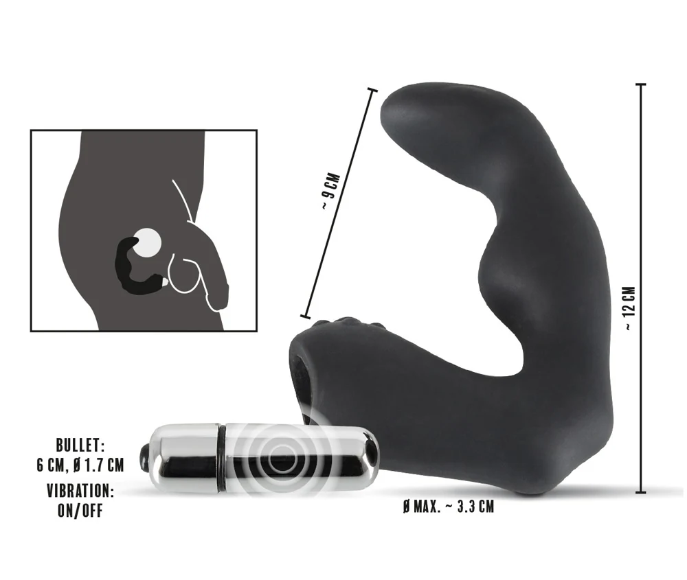 L-vormige prostaat vibrator met afneembaar vibro-ei