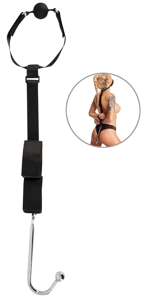 Bondage set met anaalhaak en mondknevel
