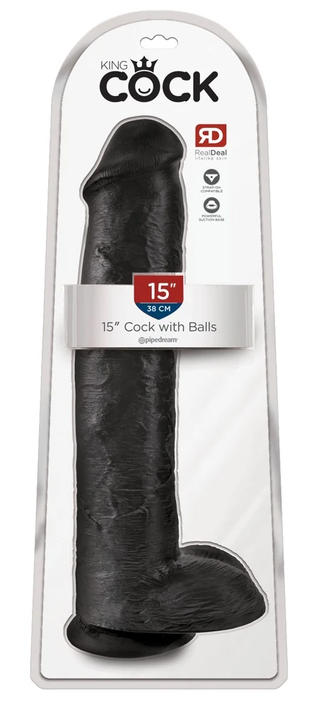 XXL realistische dildo met zuigvoet 38,1 cm