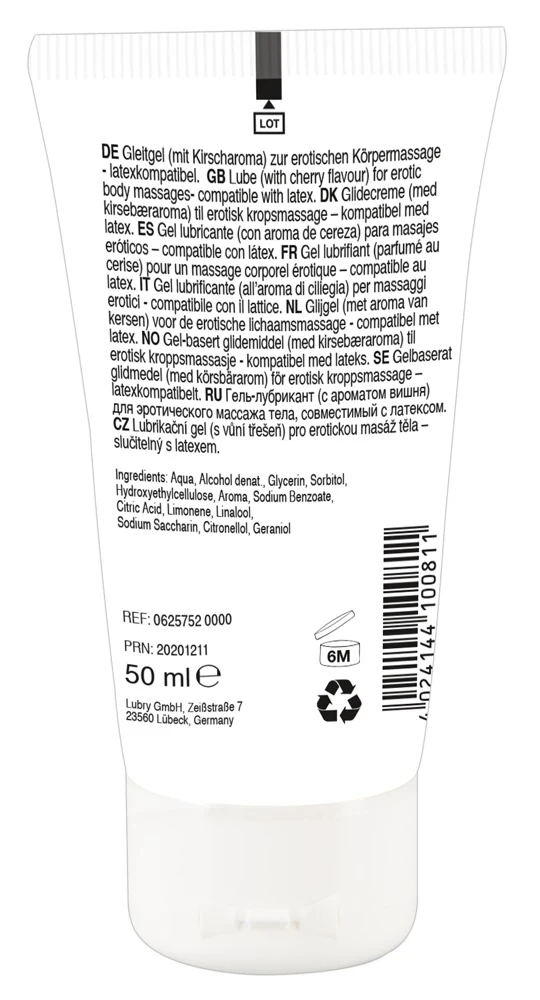 Lick it! vegan massagegel op waterbasis kers 50 ml