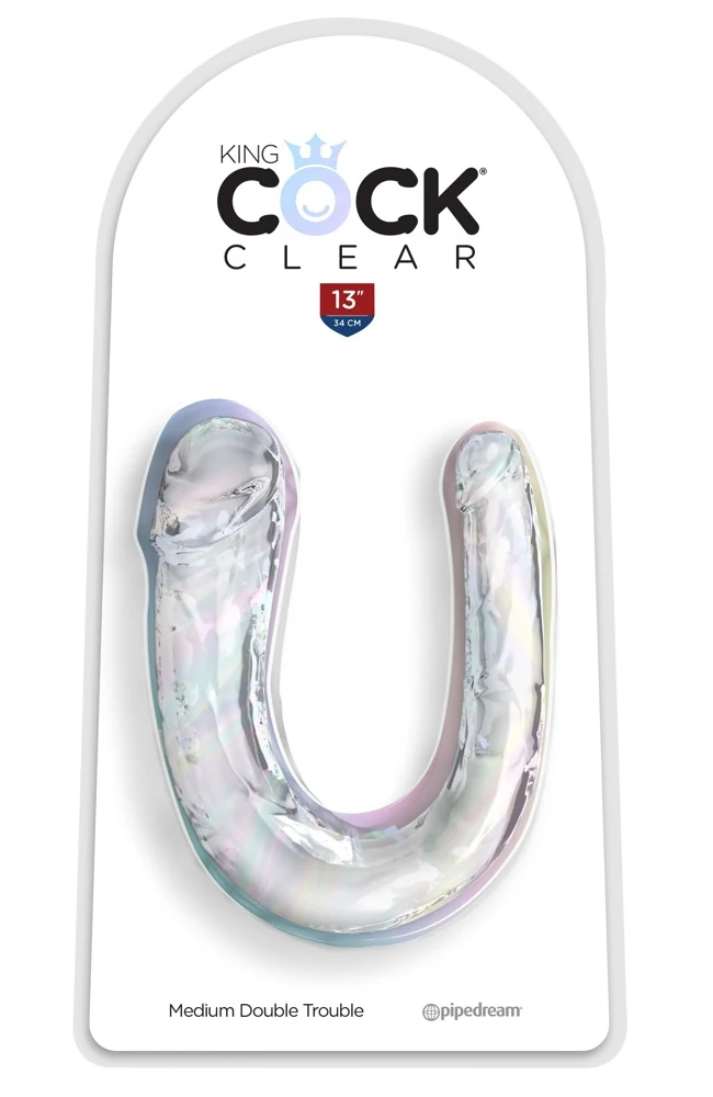 King Cock Clear Double Trouble dubbele dildo