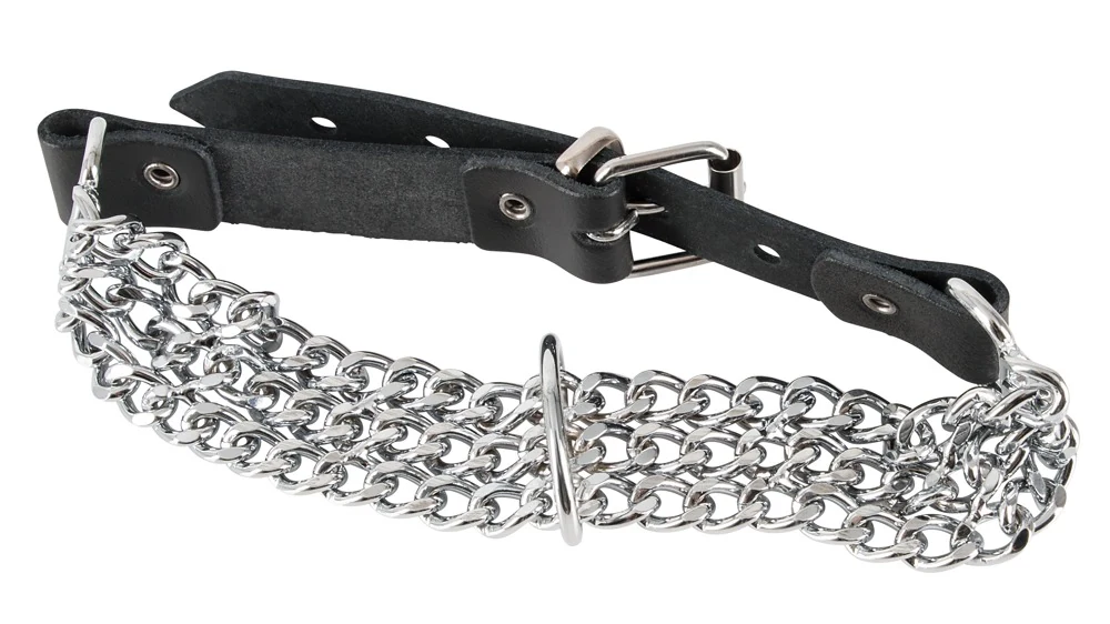 ZADO leren halsband met kettingen