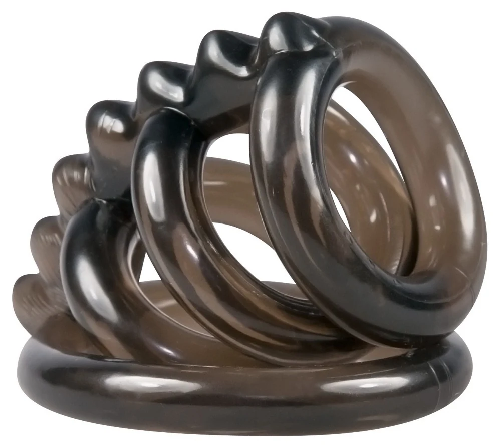 Bad Kitty cockring met testikelring en ribbelstructuur