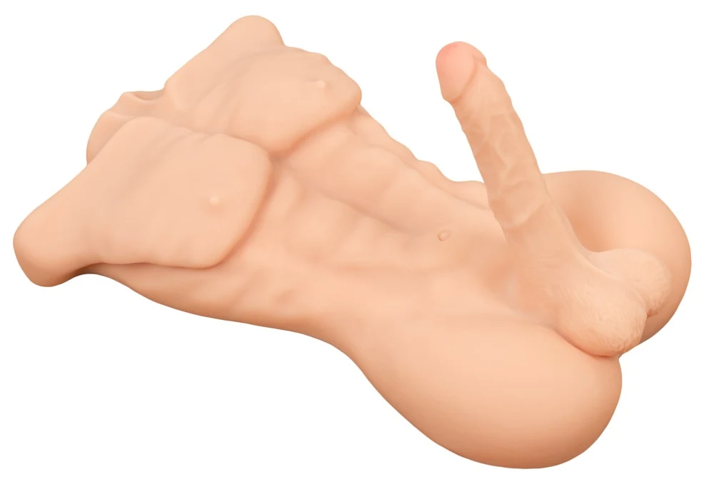 Realistische torso masturbator met dildo en anus