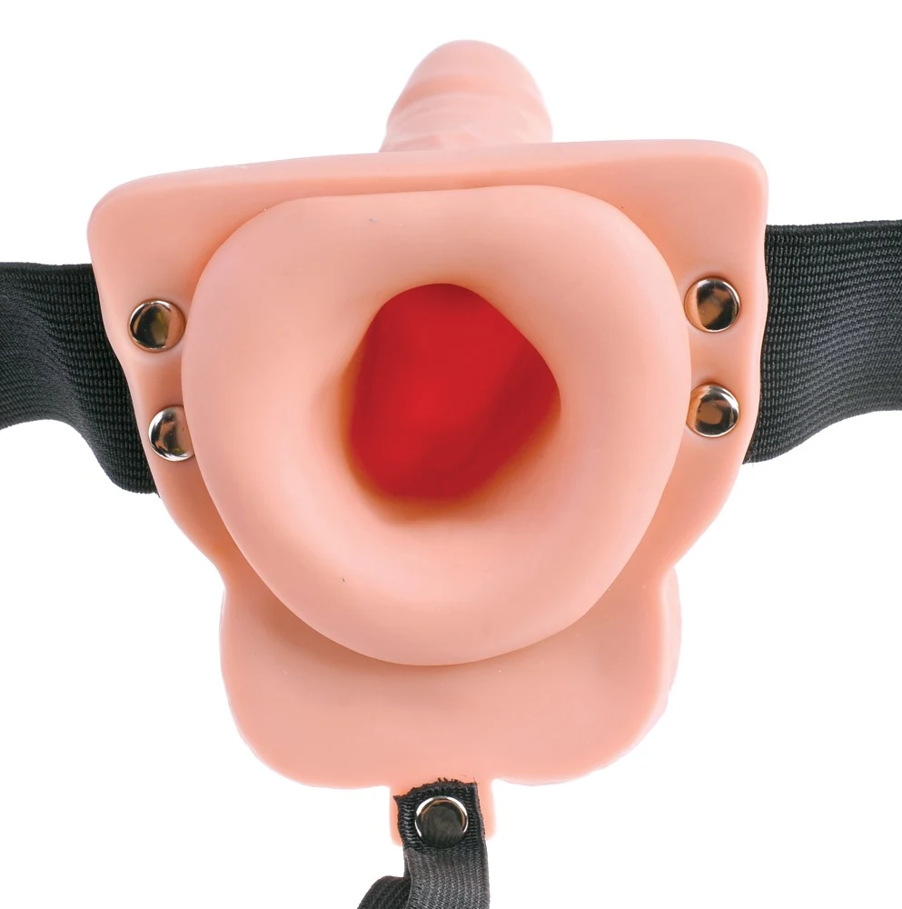Vibrerende holle natuurvibrator met strap-on
