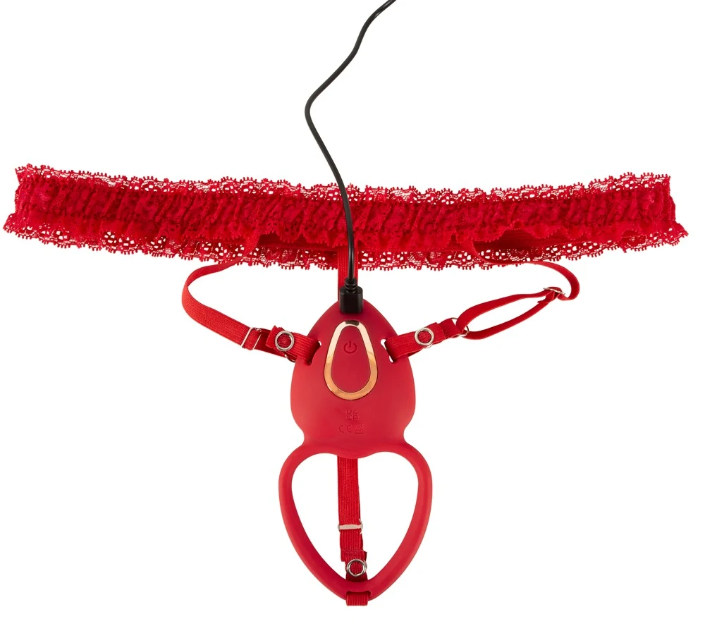 Handsfree clitoris vibrator met kanten jarretel en afstandsbediening