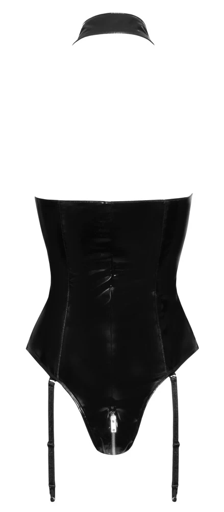 Black Level lak body met jarretels