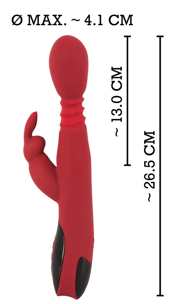 Verwarmbare rabbit vibrator rood