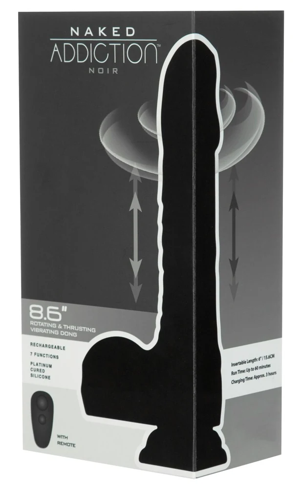 Naked Addiction roterende en stuwende vibrator 22,8 cm