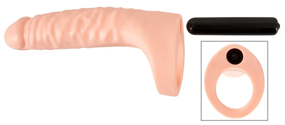 Double Fucker penisring met vibrerende dildo