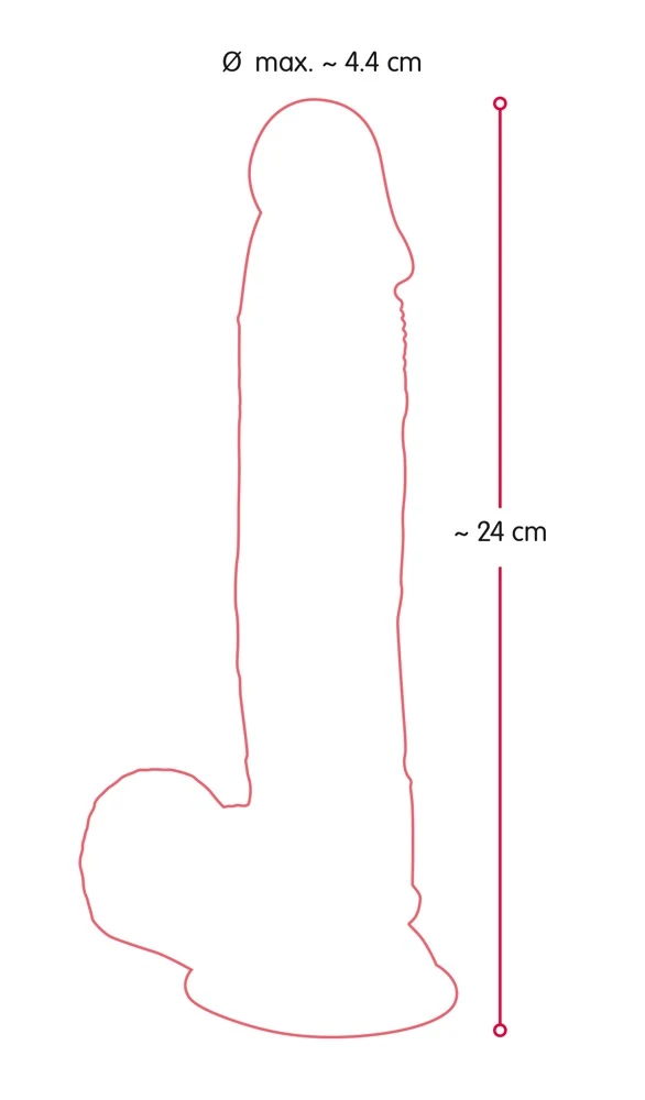 Flexibele dildo met zuigvoet 24 cm