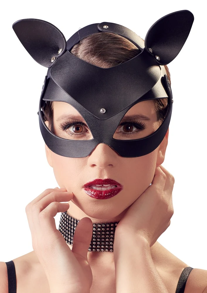 Kattenmasker van imitatieleer met oren
