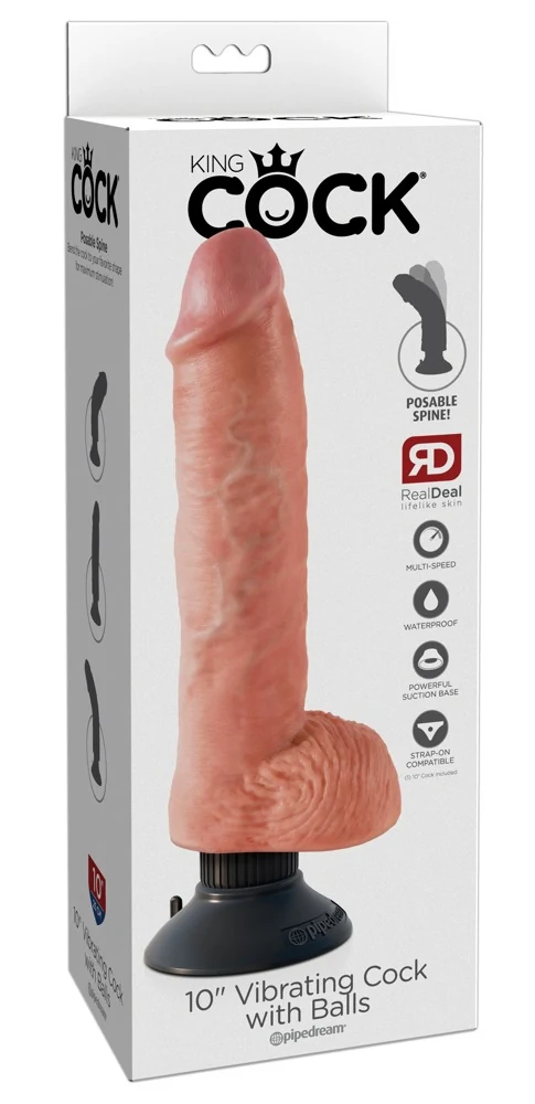 King Cock vibrerende dildo met zuignap 20,5 cm