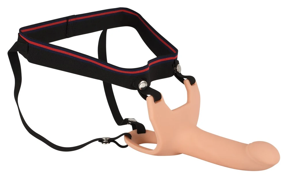 Penisverlenger met holle dildo en elastische band