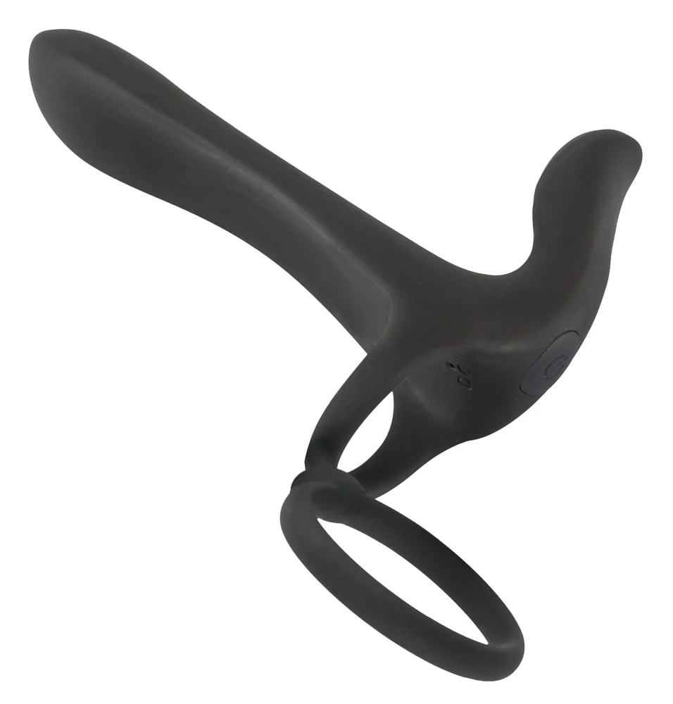 Black Velvets couples vibrator met penis- en testikelring
