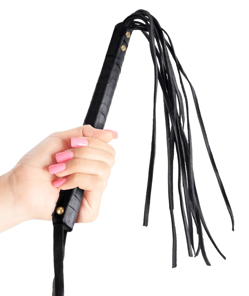 Flogger van kunstleer met omwikkeld handvat
