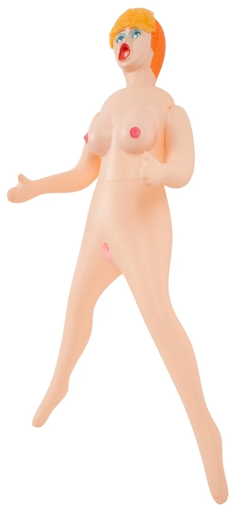 Blonde opblaasbare liefdespop van PVC 149 cm