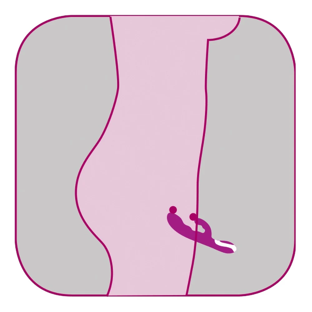 Paarse vibrator met warmtefunctie en clitorisstimulator