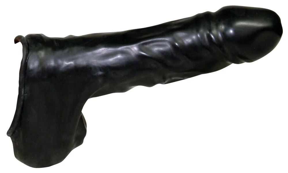 Black Sleeve latex penis- en balhuls