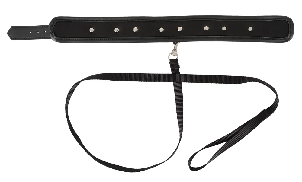 Lederlook nekmanchet met afneembare riem