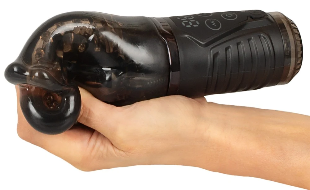 Zuigende masturbator met dubbele vibratie