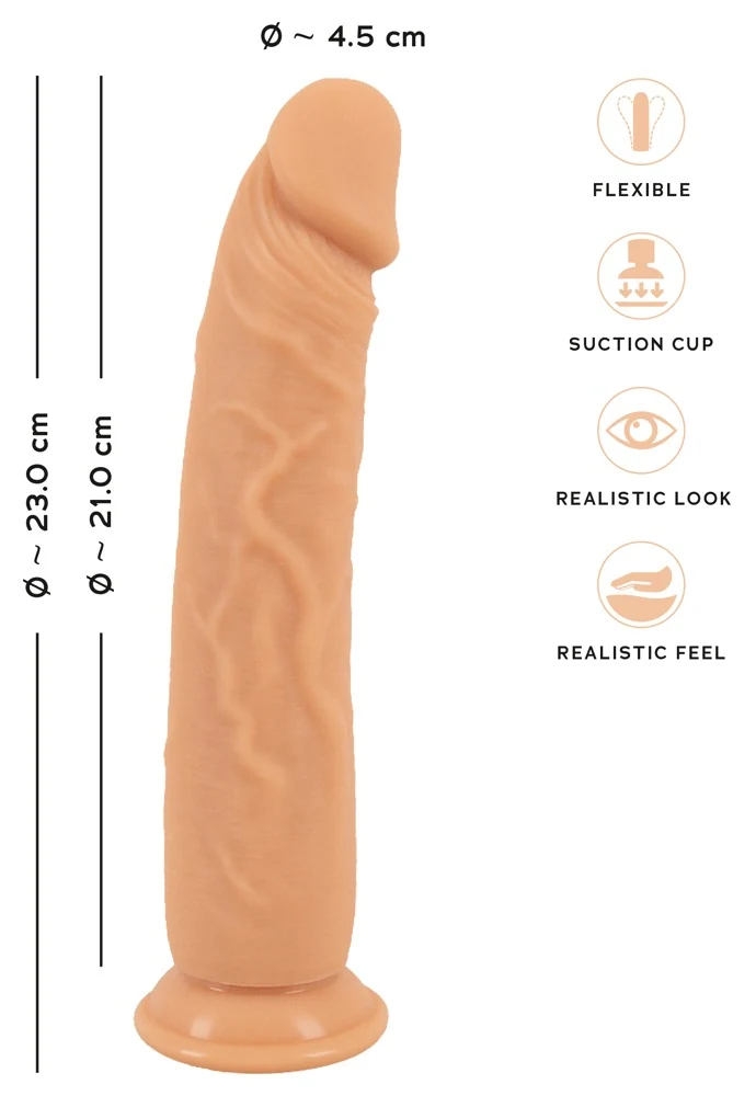 European Lover siliconen dildo met zuignap 23 cm