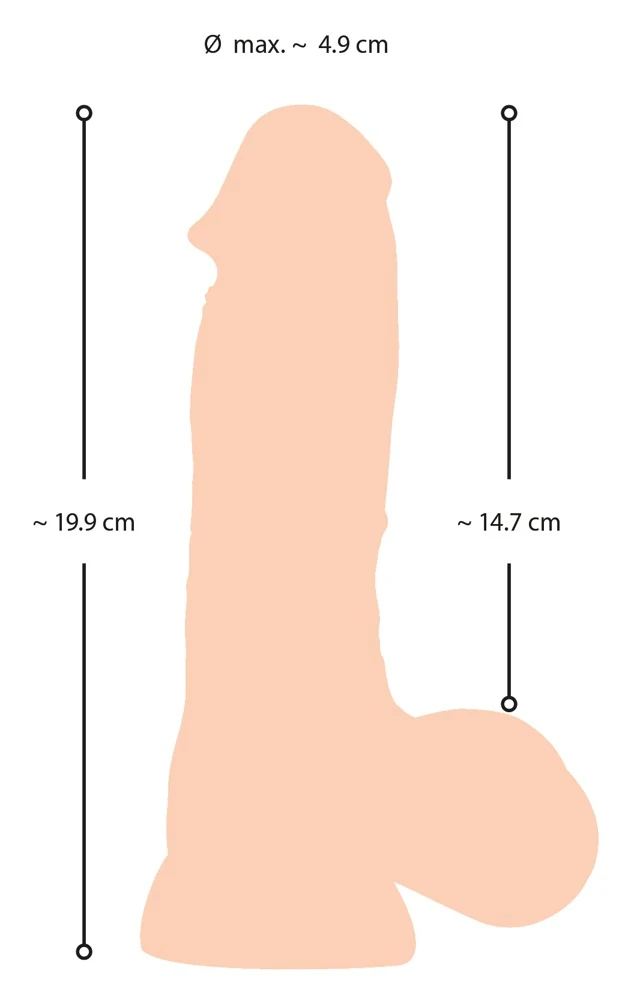 Nature Skin dildo met zuignap 19,9 cm