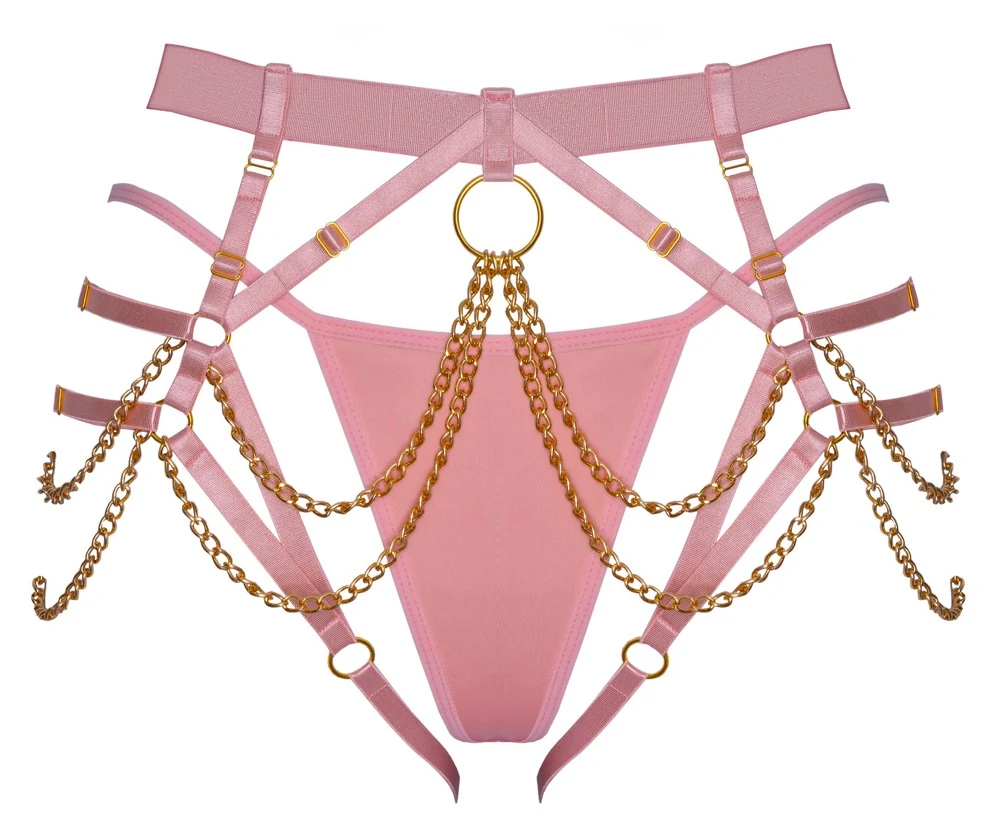 Bad Kitty harnasstring met ministring rosé
