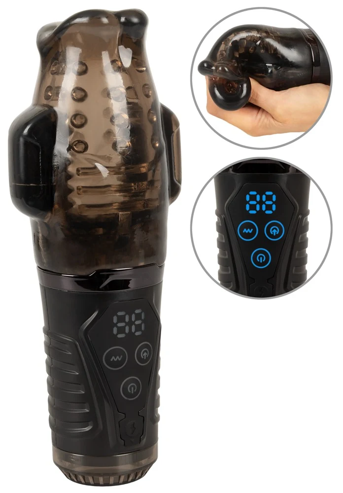 Zuigende masturbator met dubbele vibratie