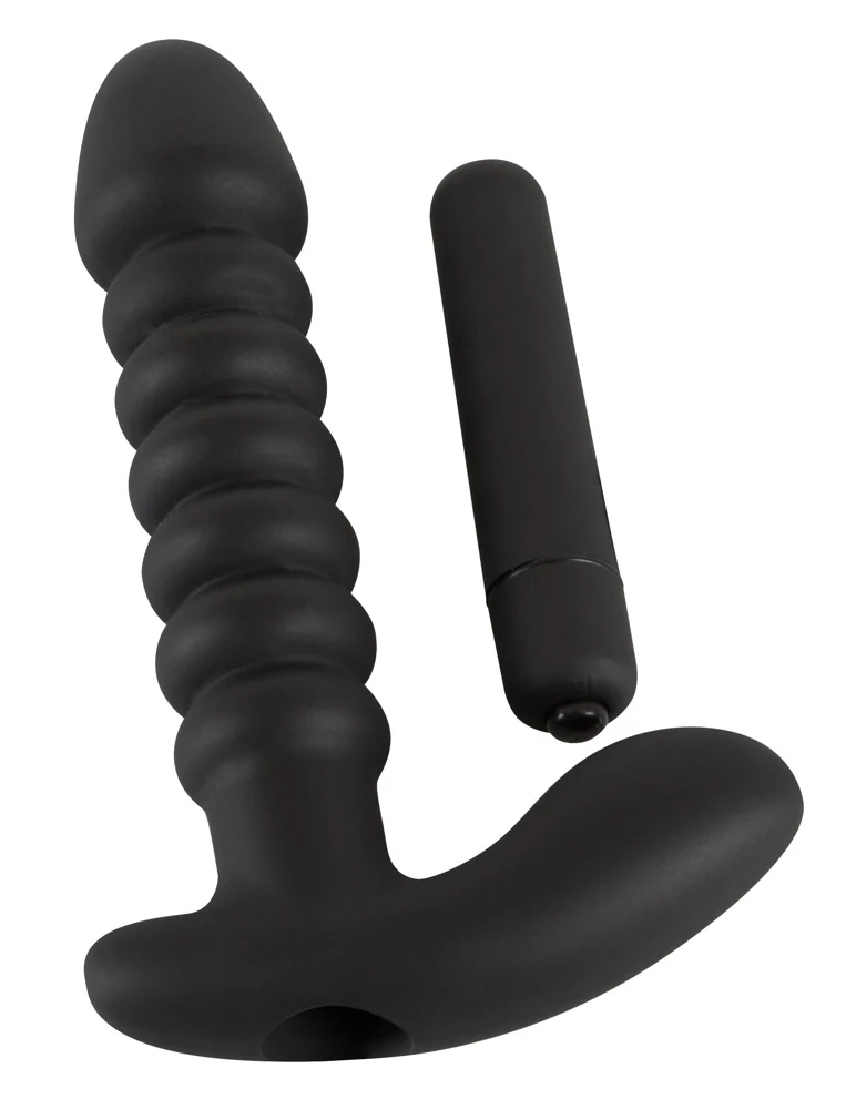 Gegroefde vibrator met stimulatie anker