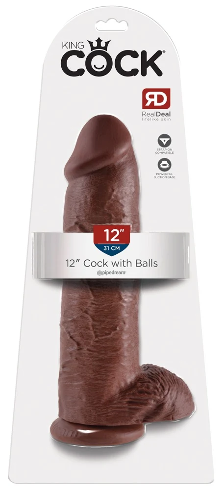 Realistische dildo met zuigvoet 30,5 cm