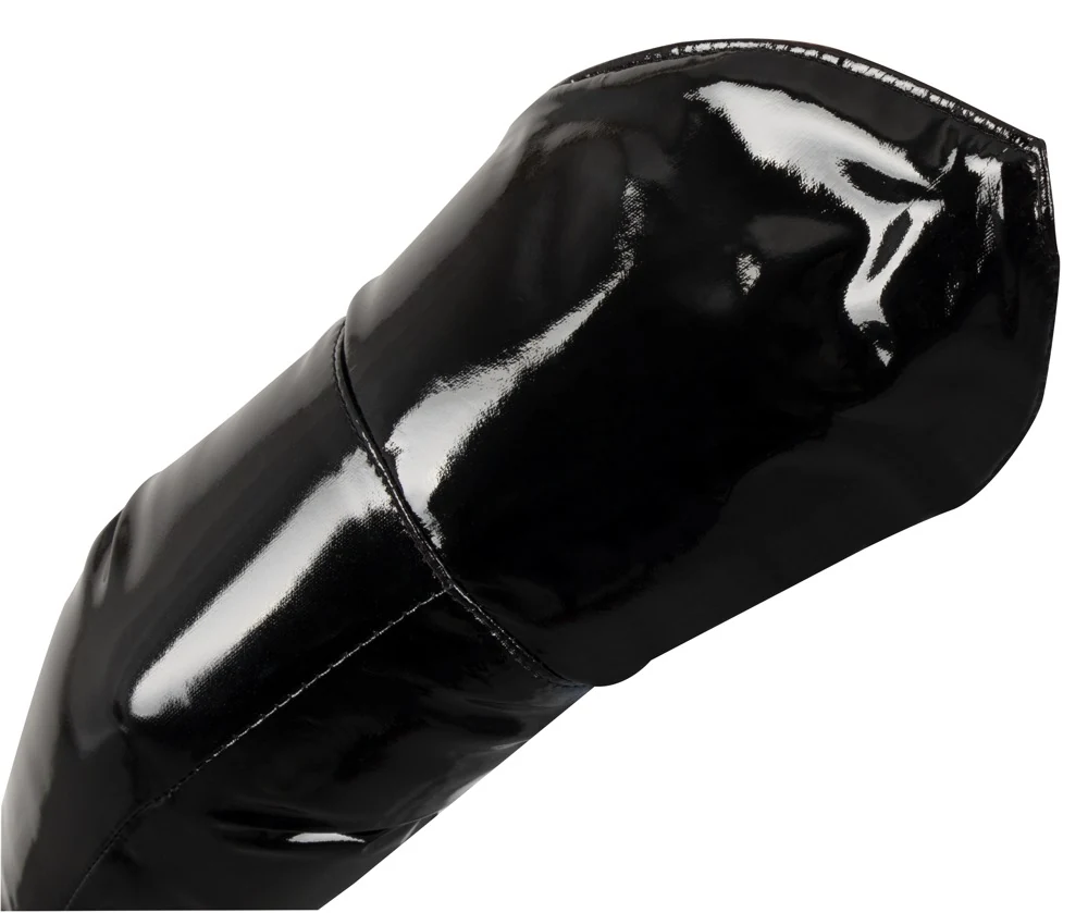 Extra lange lak handschoenen zwart