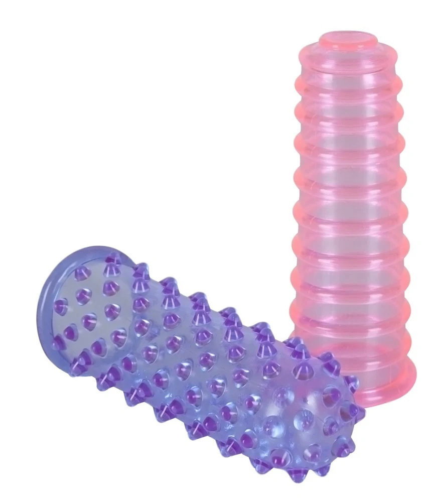 Vingerhulzen set met ribbels en nopjes