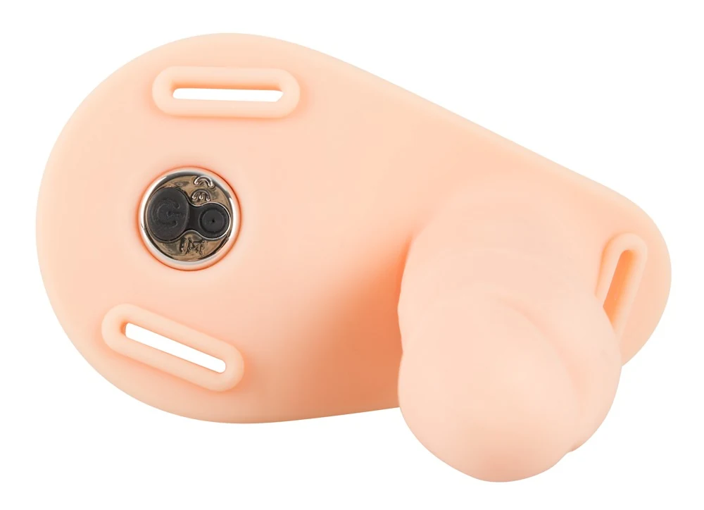 Dubbele strap-on dildo met vibrobullet