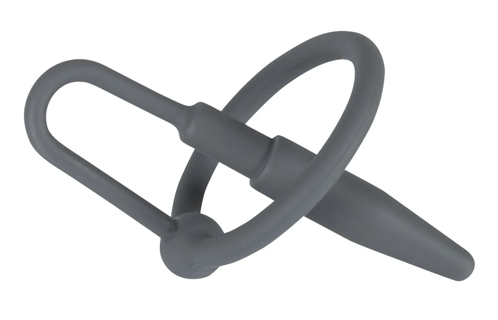 Massieve siliconen penisplug met beweegbare ring