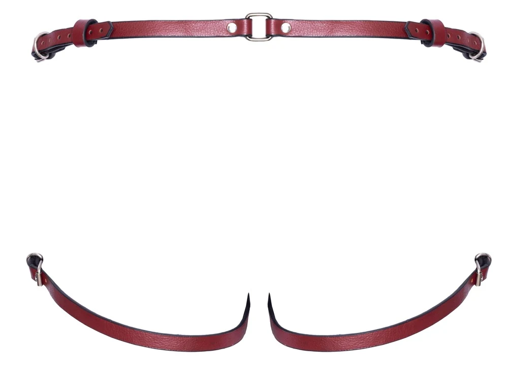 ZADO leren strap-on harnas dieprood
