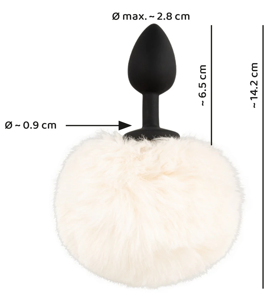 Konijnenstaart buttplug siliconen S